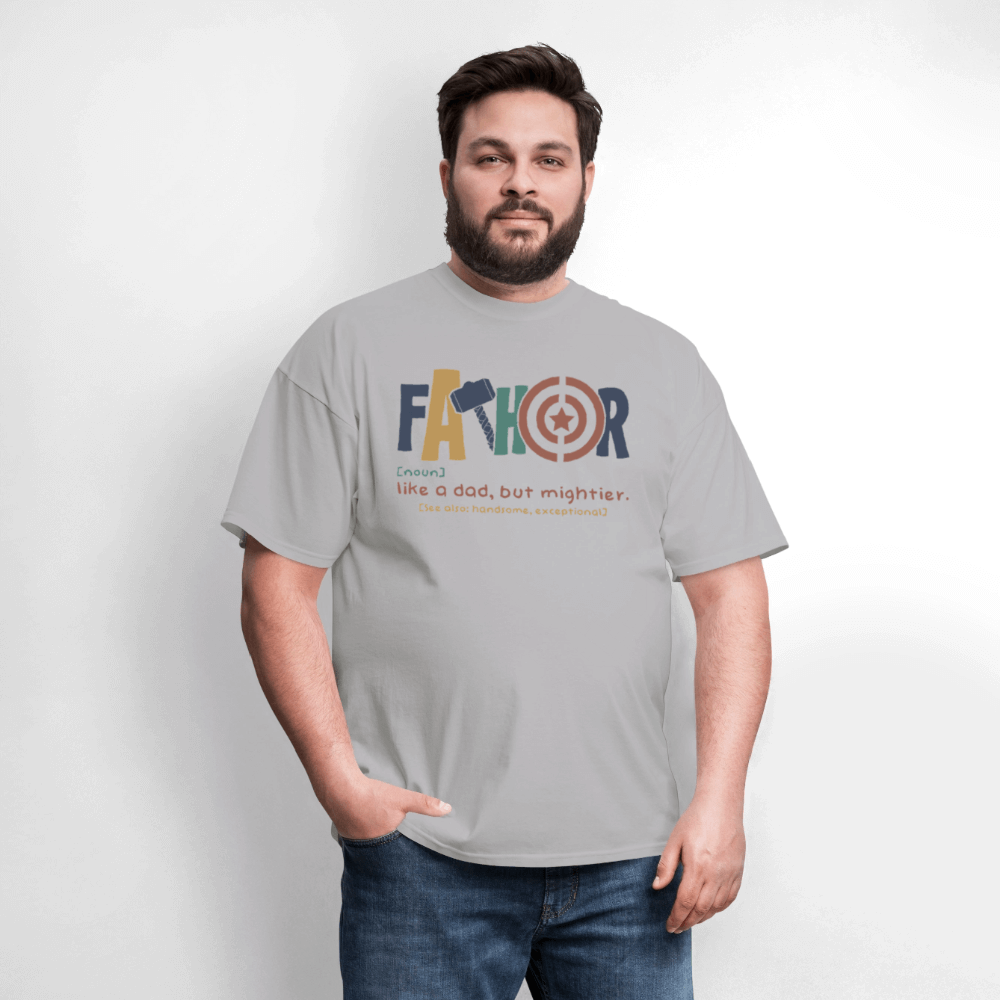 FaThor T-Shirt – Funny Superhero Dad Shirt - gravel