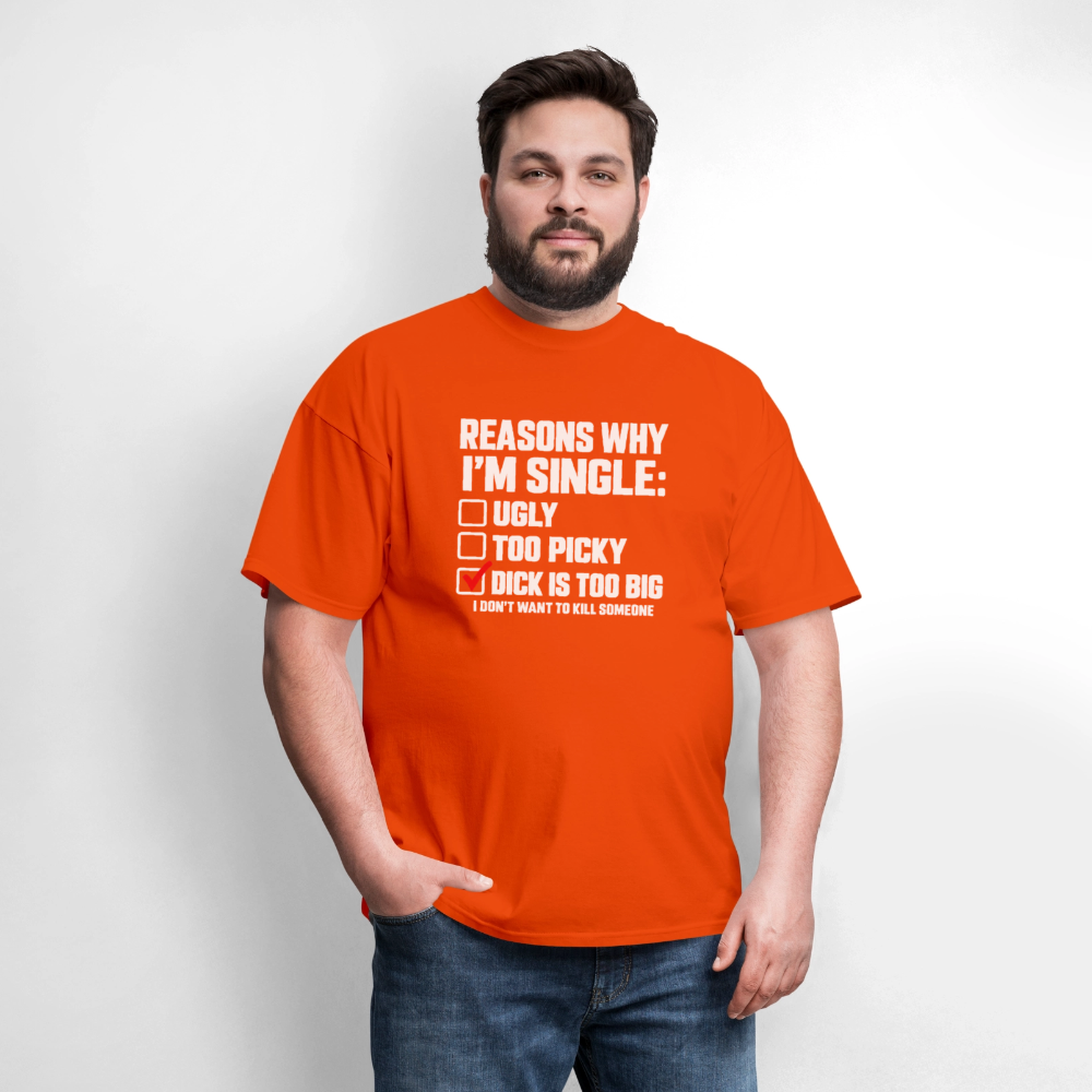 Reasons Why I'm Single Funny Adult Humor T-Shirt – Dirty Joke Graphic Tee Color: Blue Dusk