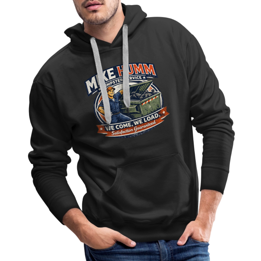 Mike Humm Dumpster Service Men’s Premium Hoodie (Adult Humor, Sexual Humor) Color: heather grey