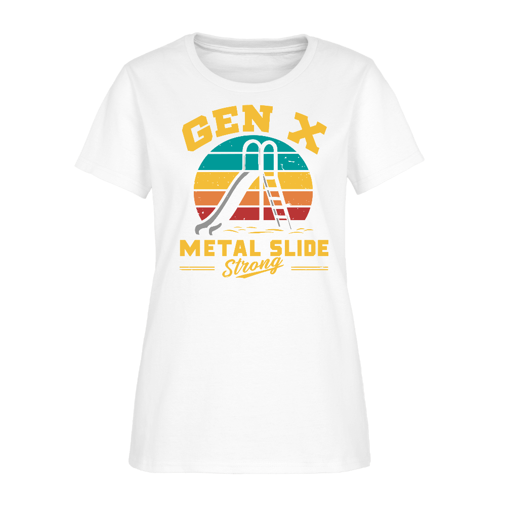 Gen-X Metal Slide Strong Women’s Tee Color: white