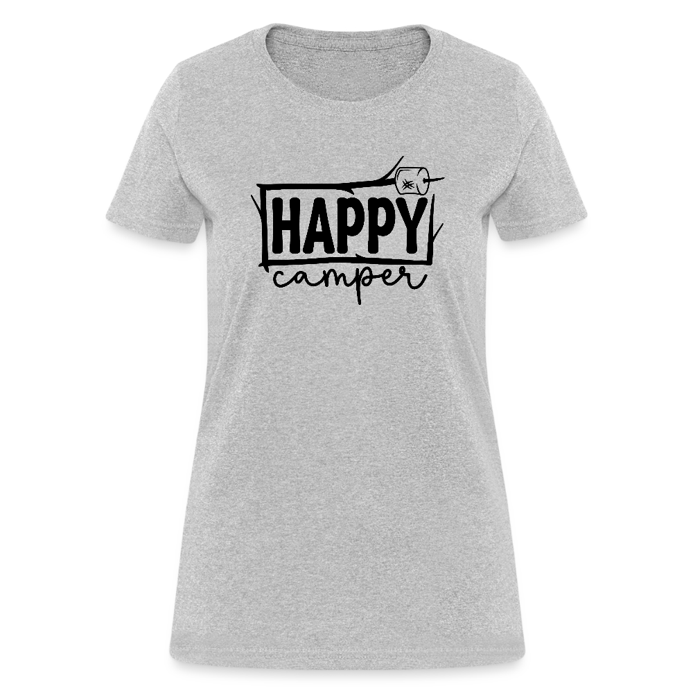 Happy Campers (Outdoors) Women's Contoured T-Shirt - heather gray