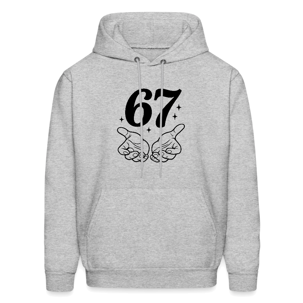 Six Seven 67 Hand Gesture Hoodie Color: heather gray