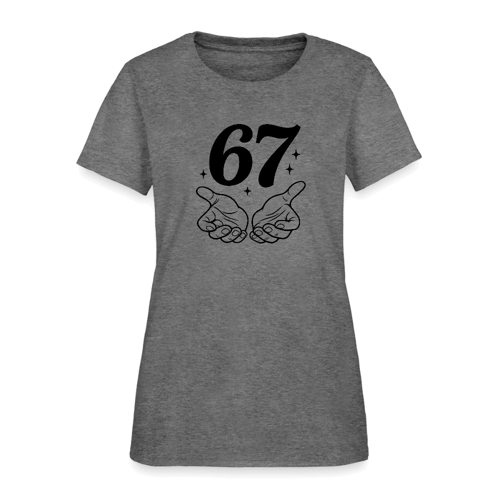 Six Seven 67 Hand Gesture Women's T-Shirt Color: graphite heather
