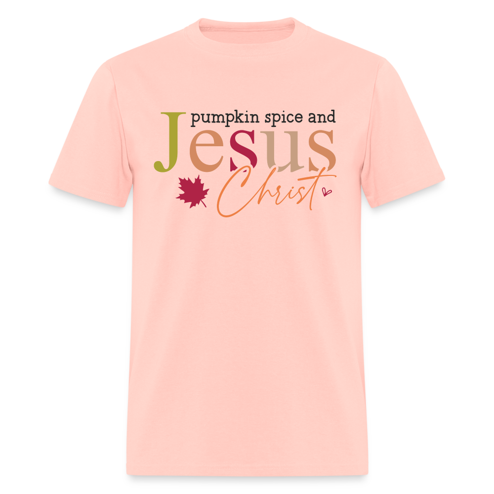 Pumpkin Spice and Jesus Christ T-Shirt - blush pink