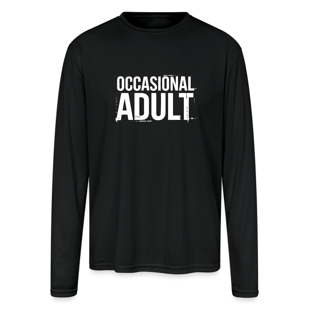 Occasional Adult Men’s Performance Long Sleeve – Funny & Functional Color: black