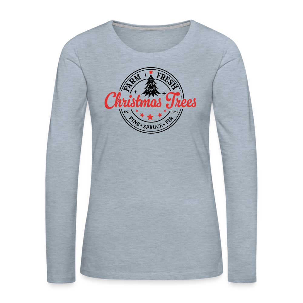 Farm Fresh Christmas Trees Women's Premium Long Sleeve T-Shirt - Color: white