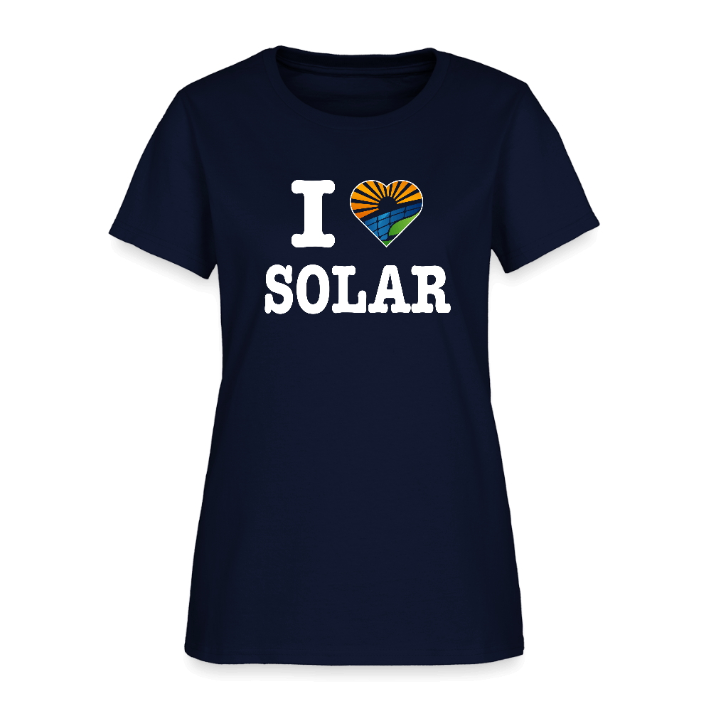 I Love Solar Women's T-Shirt - navy