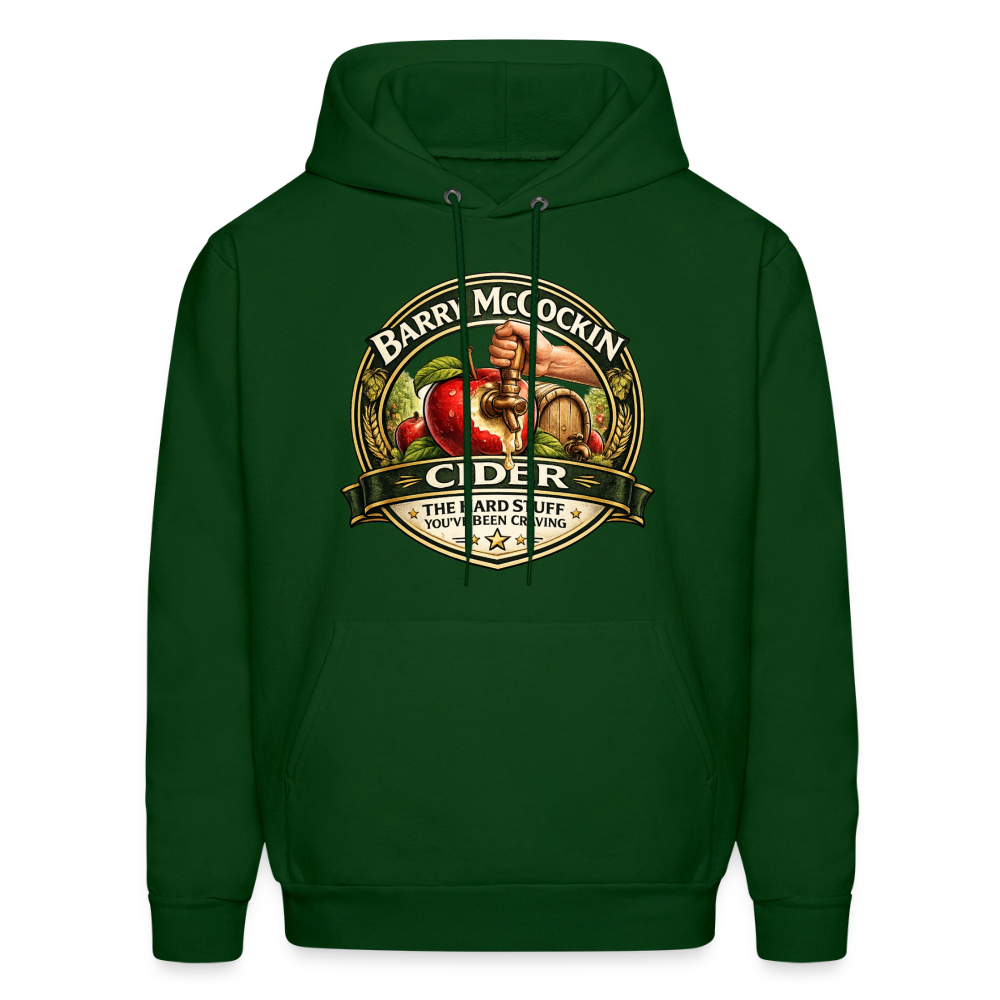Barry McCockin Cider Funny Graphic Hoodie Color: Forest Green