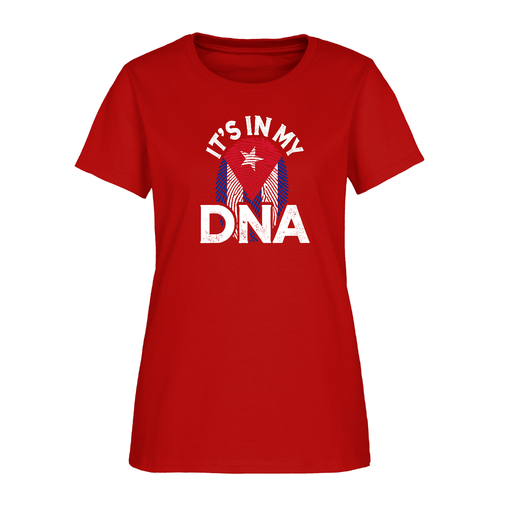 Cuba DNA Women’s T-Shirt – Cuban Pride Tee Color: red