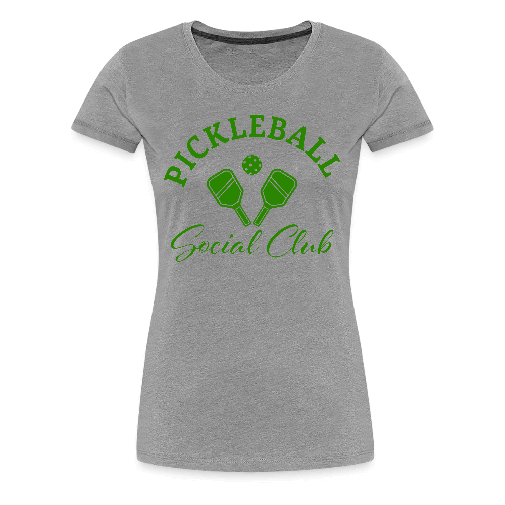 Pickleball Social Club Women’s Premium T-Shirt Color: heather gray