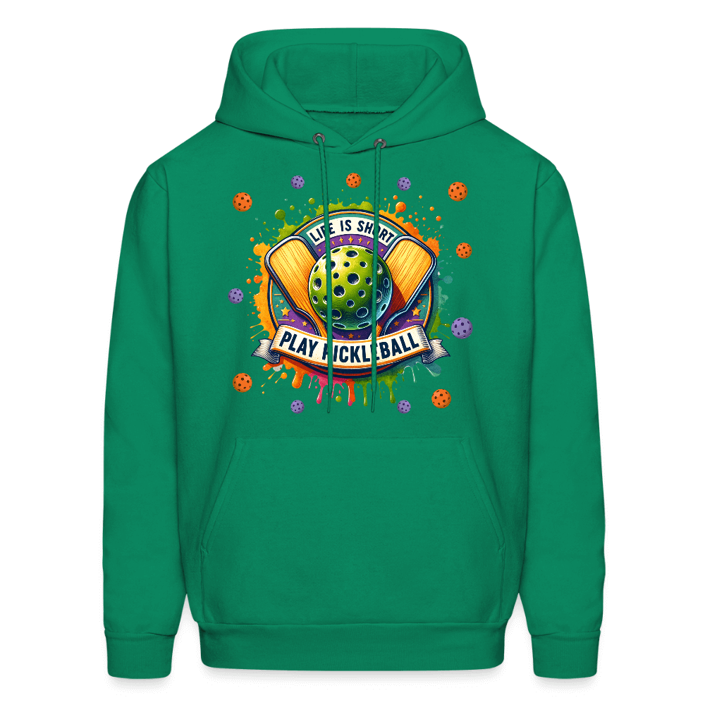 Life Is Short Play Pickleball Hoodie Color: kelly green