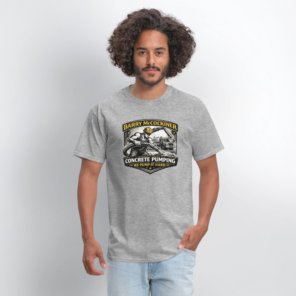 Barry McCockiner Concrete Pumping Funny Tee Color: Black