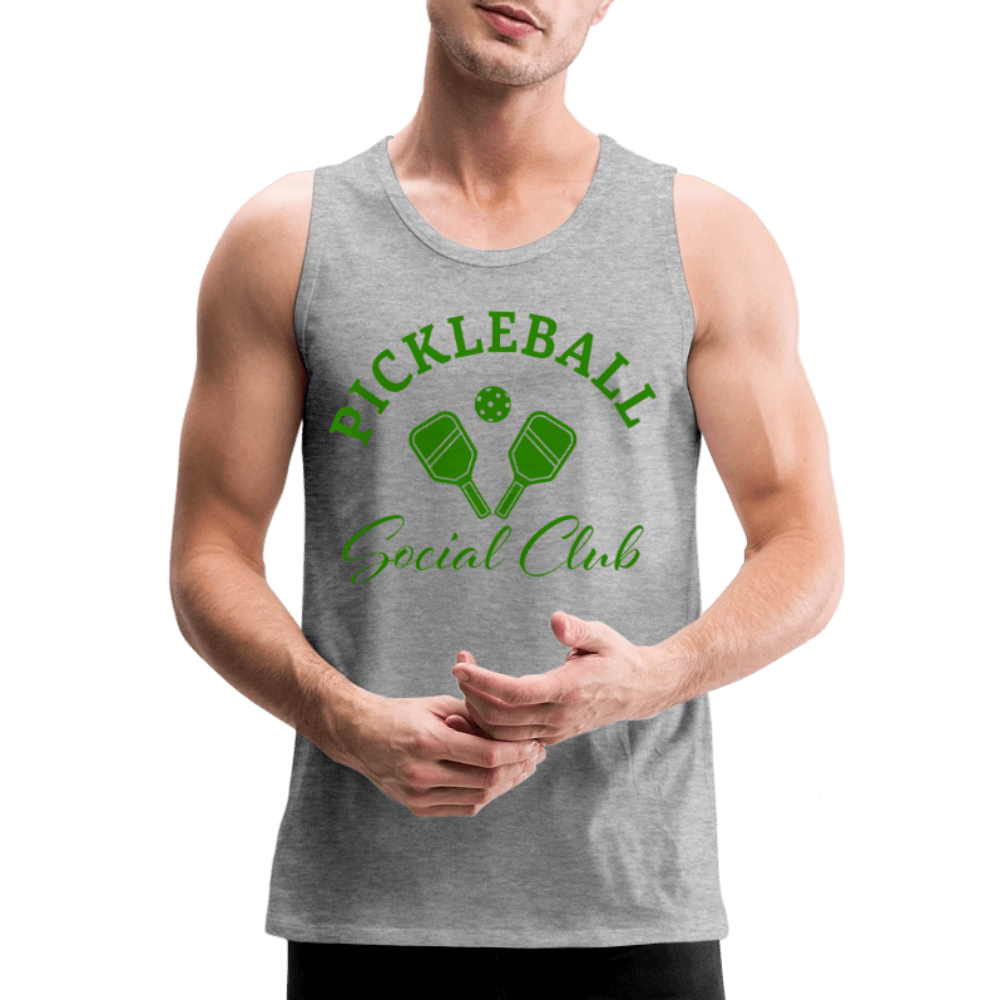 Pickleball Social Club Men’s Premium Tank Top Color: heather gray