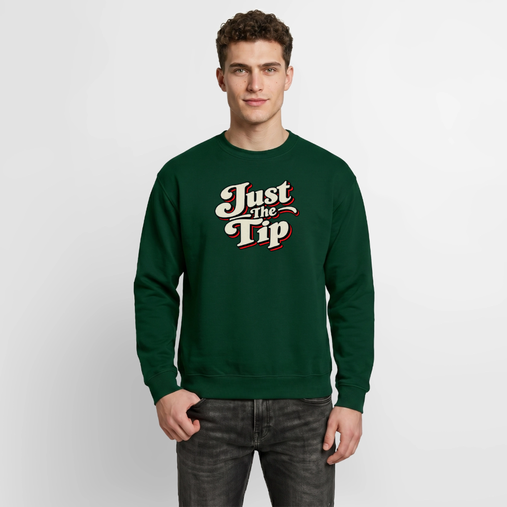 Just the Tip Funny Adult Humor Sweatshirt Color: Indigo Blue