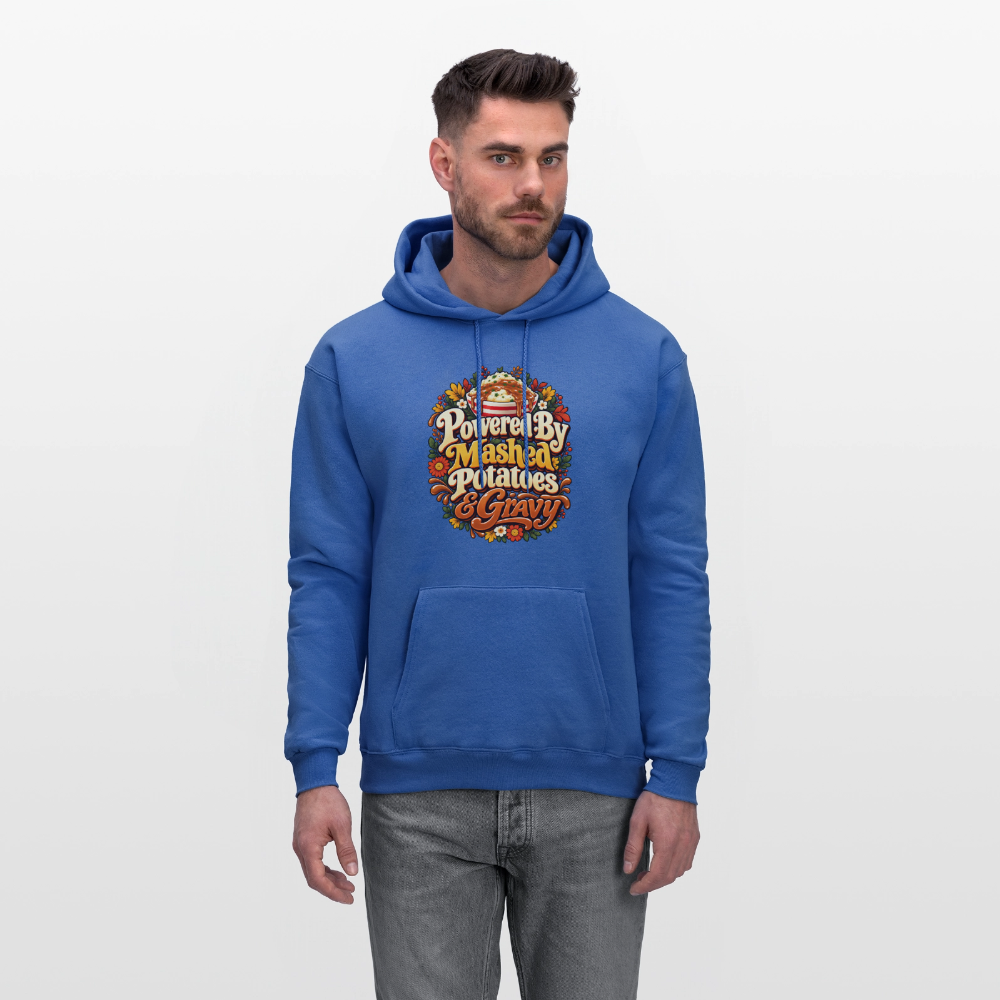 Powered by Mashed Potatoes & Gravy – Fall Floral Hoodie - royal blue