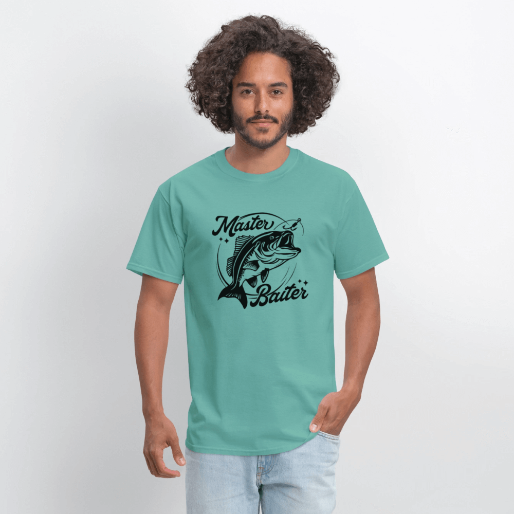 Master Baiter T-Shirt with Fish & Hook Funny Design - aquatic