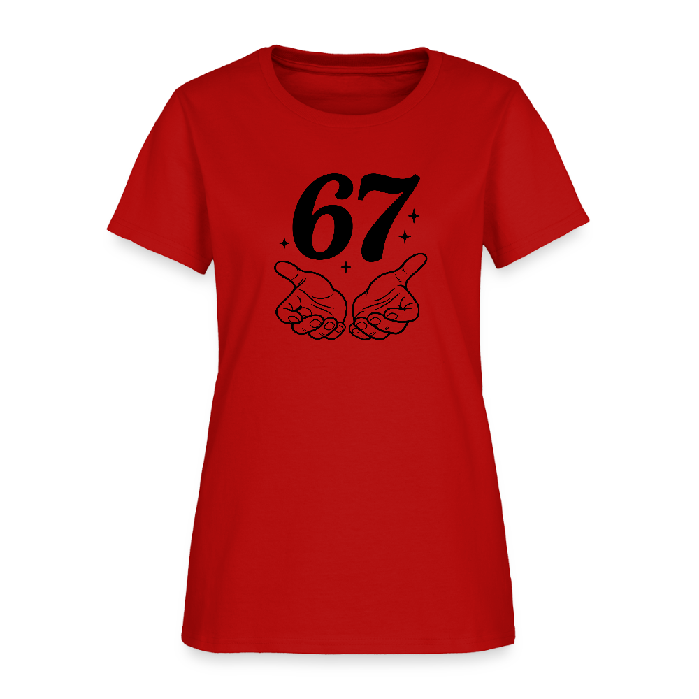 Six Seven 67 Hand Gesture Women's T-Shirt - red