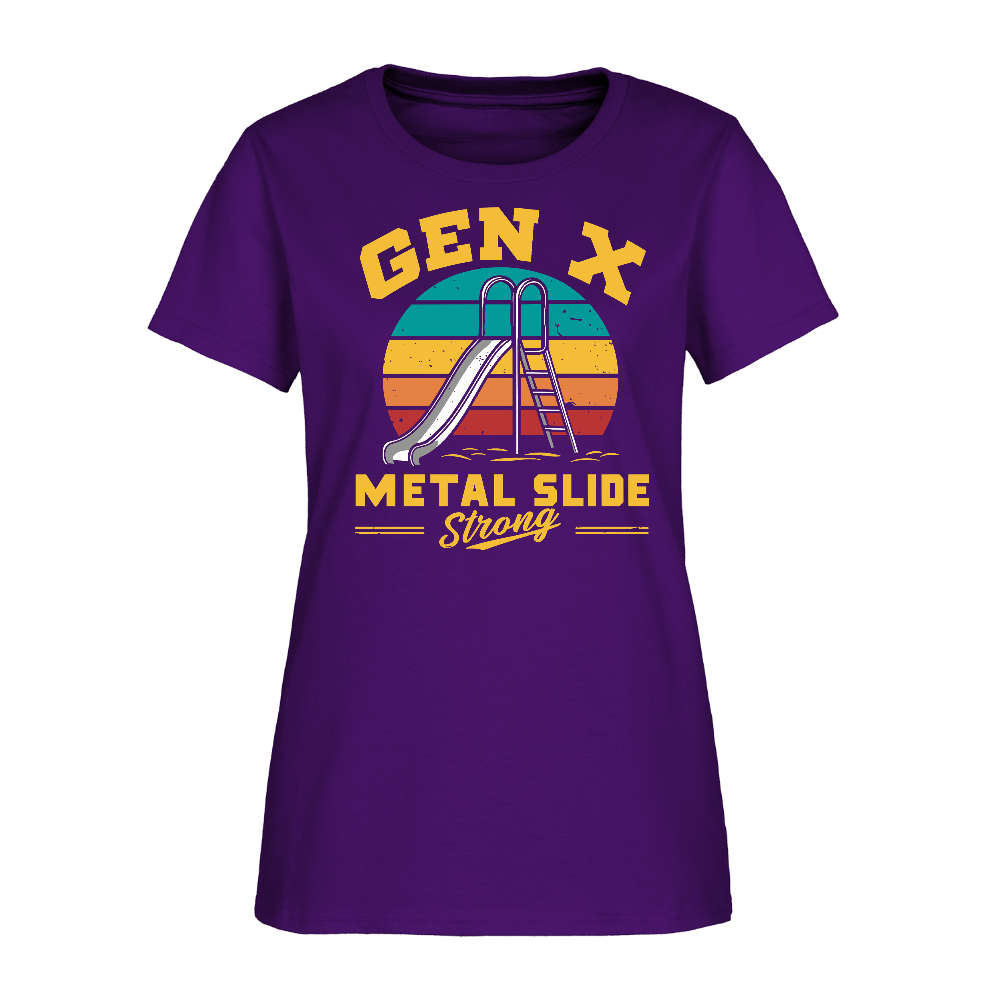 Gen-X Metal Slide Strong Women’s Tee Color: purple