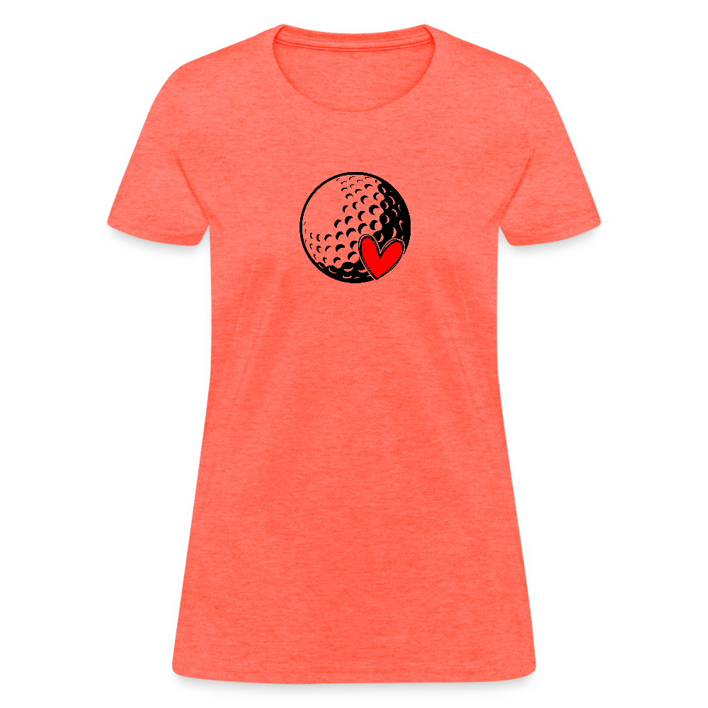 Love Golf Women's Contoured T-Shirt - heather coral
