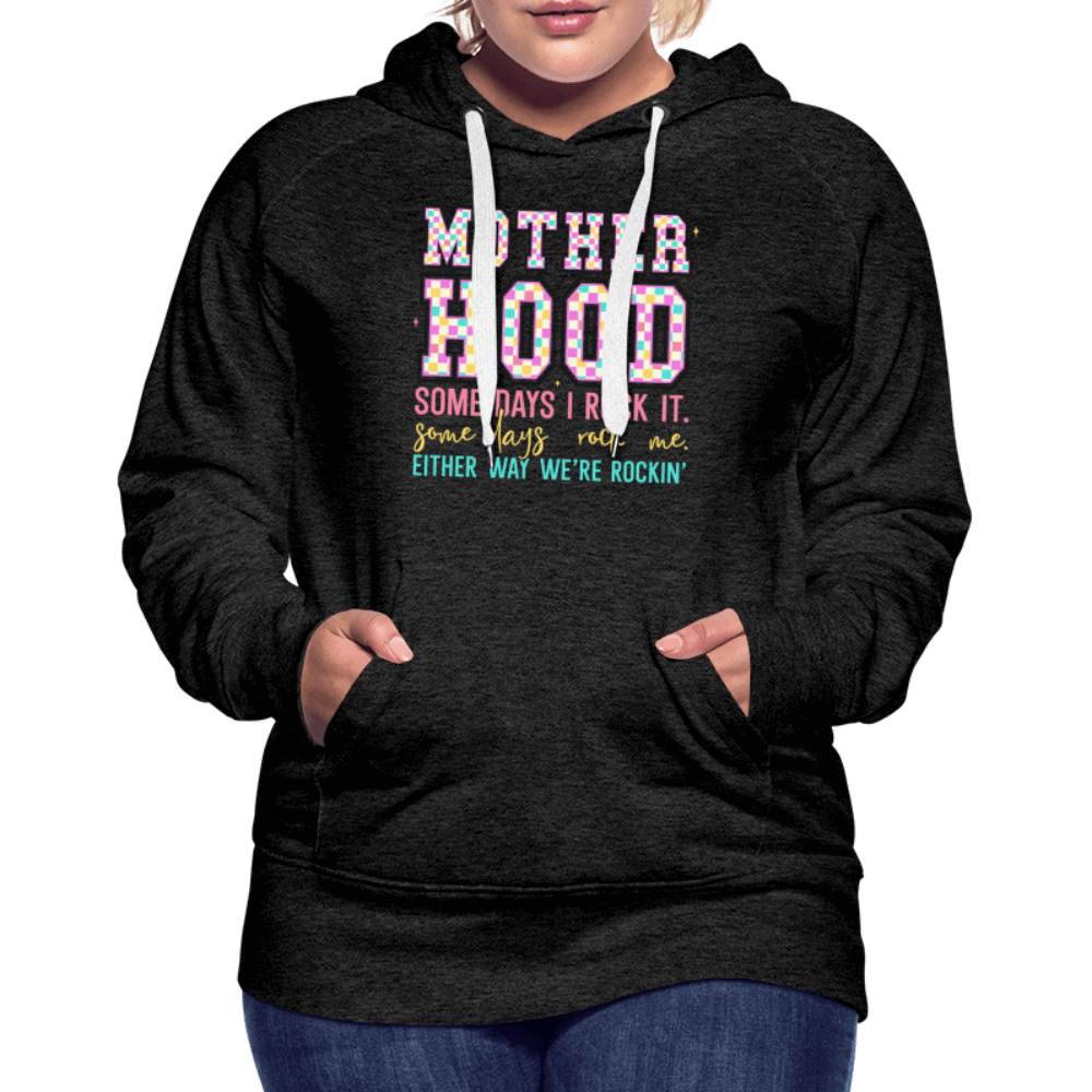 Motherhood Rocking It Funny Women’s Hoodie - charcoal grey