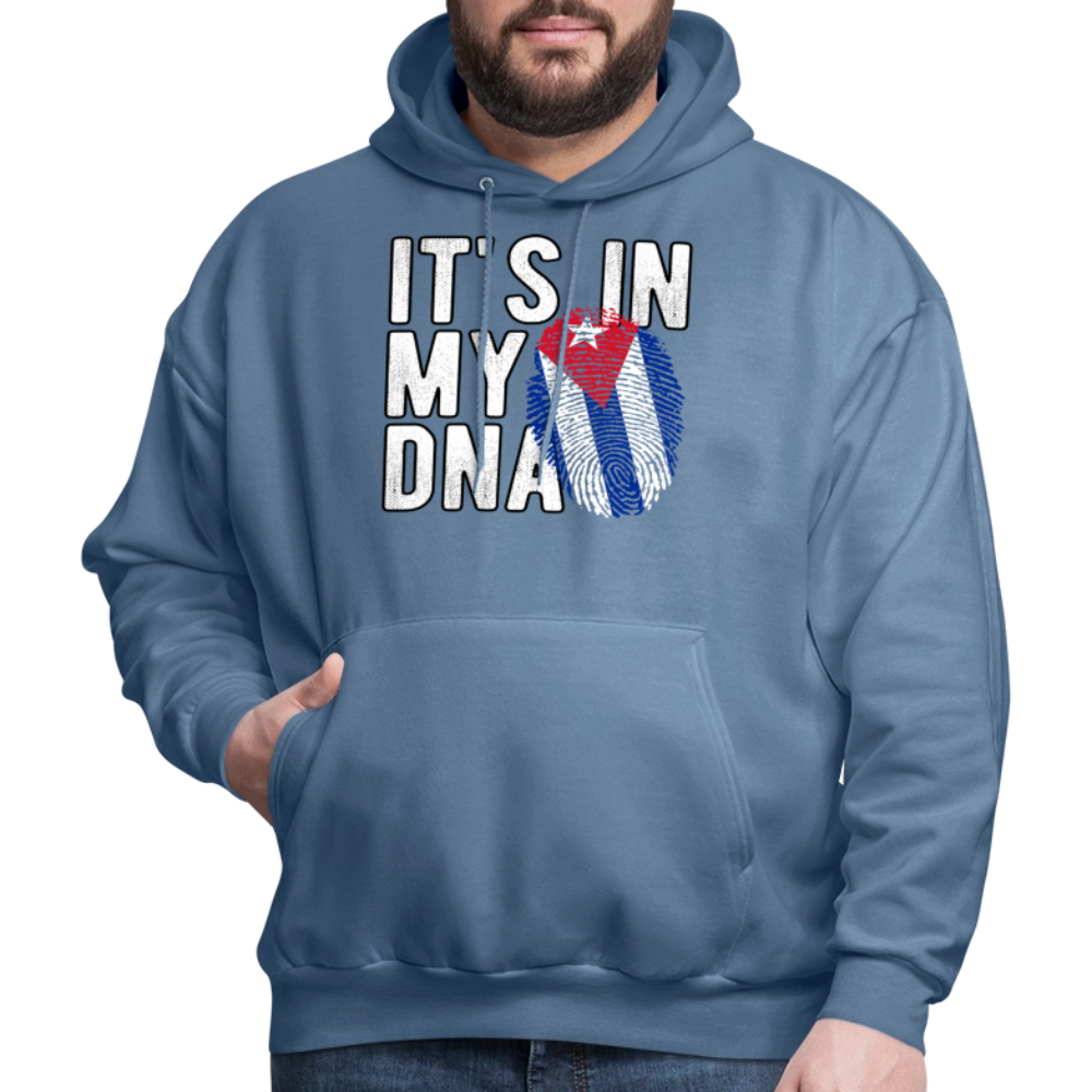 Cuban DNA Hoodie – Fingerprint Flag Design - denim blue