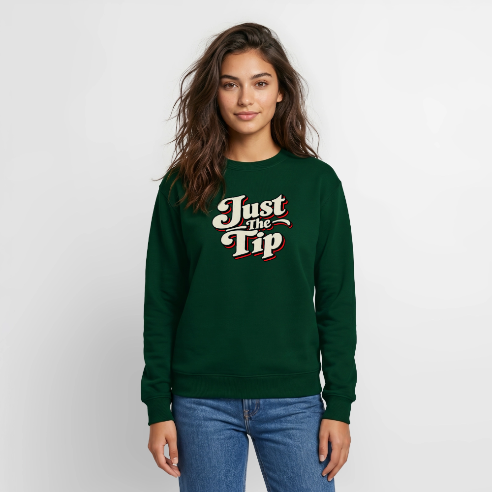Just the Tip Funny Adult Humor Sweatshirt Color: Indigo Blue