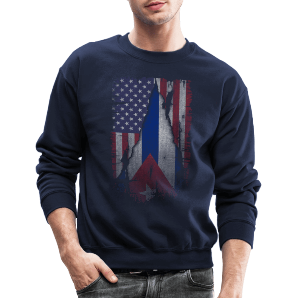 Cuba and USA Flag Sweatshirt – Cuban American Pride Color: black