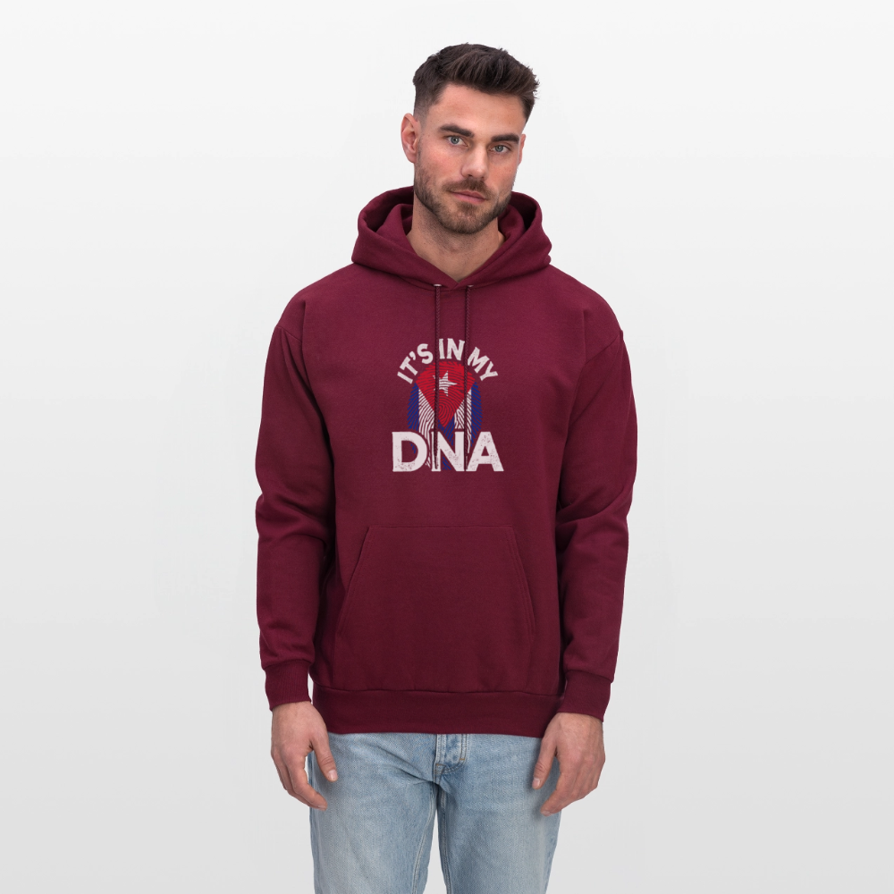 Cuba DNA Hoodie – Cuban Flag Fingerprint Design - burgundy