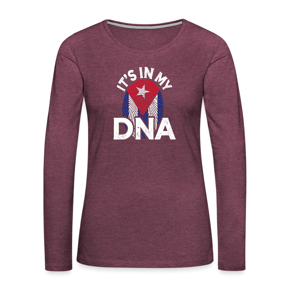 Cuba DNA Women’s Long Sleeve Shirt – Cuban Pride Color: black