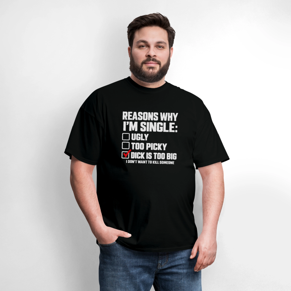 Reasons Why I'm Single Funny Adult Humor T-Shirt – Dirty Joke Graphic Tee Color: Blue Dusk