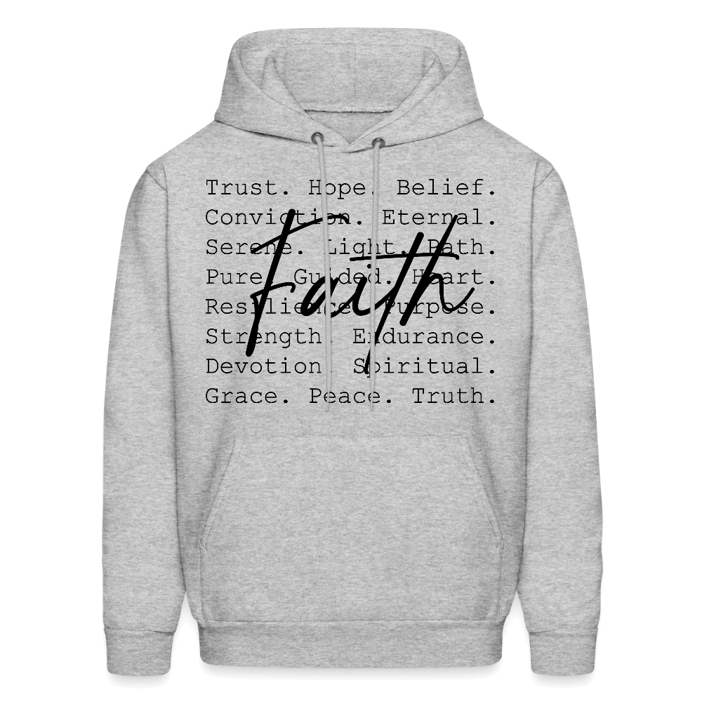 Faith Word Art Inspirational Hoodie - heather gray