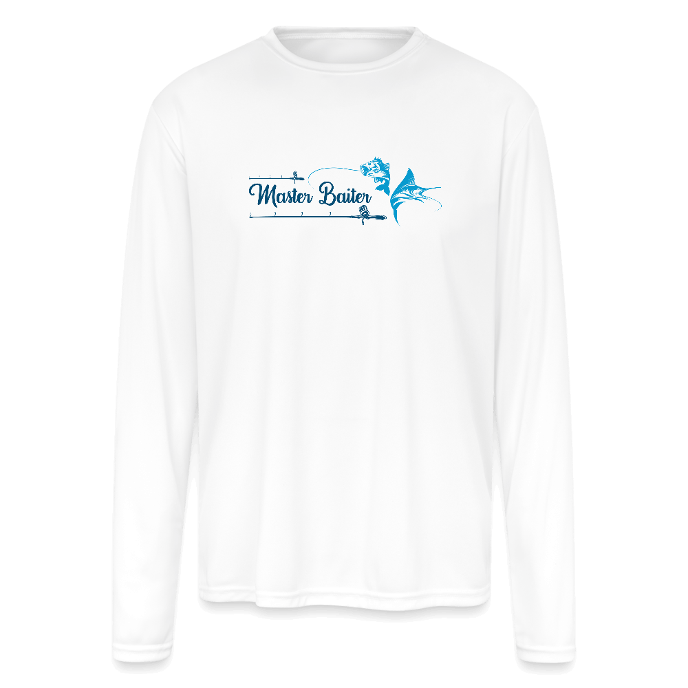 Master Baiter (Fishing Humor) Long Sleeve Shirt with UV Protection - white