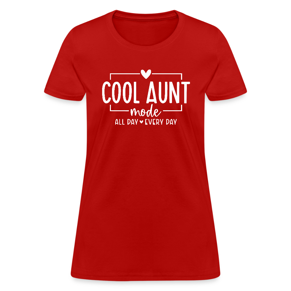 Cool Aunt Mode Women's Contoured T-Shirt - red