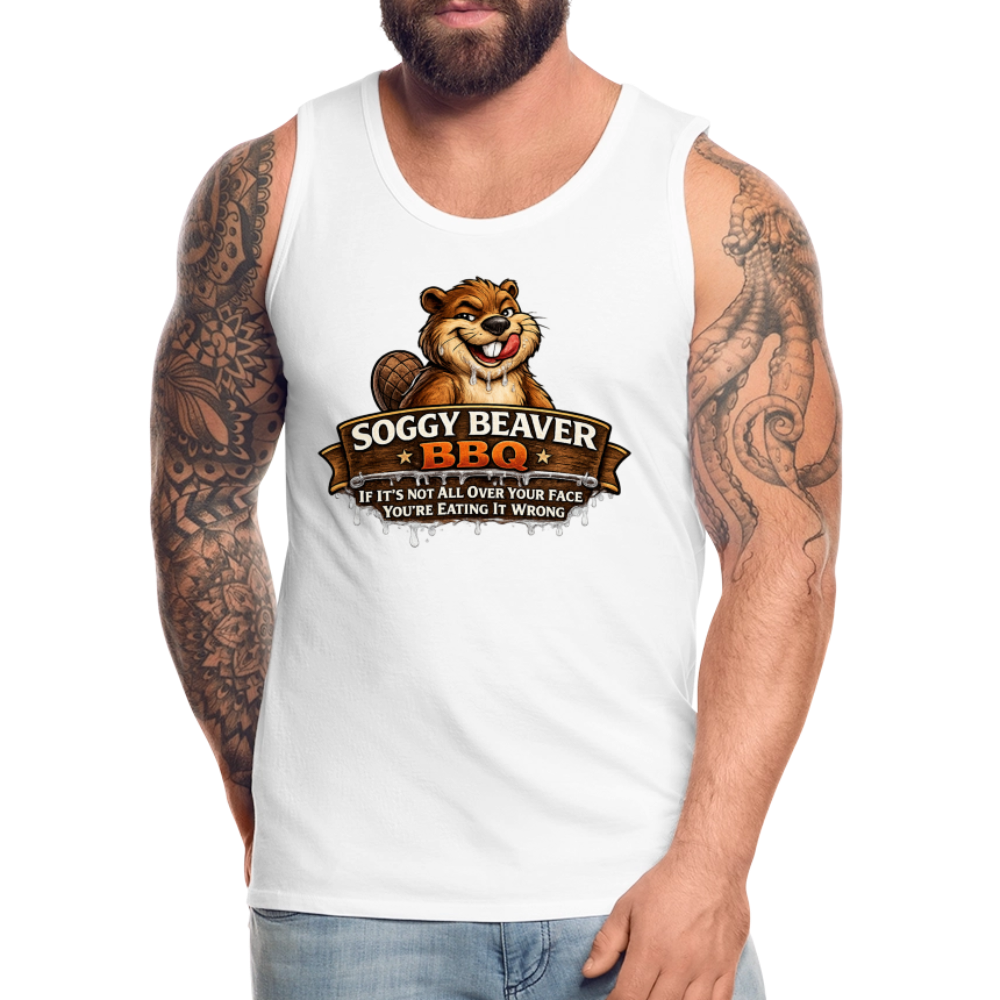 Soggy Beaver BBQ Funny Tank Top Color: Charcoal Grey