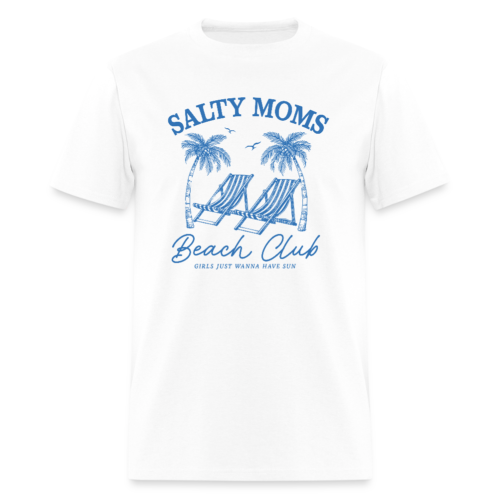 Salty Moms Beach Club T-Shirt Color: white