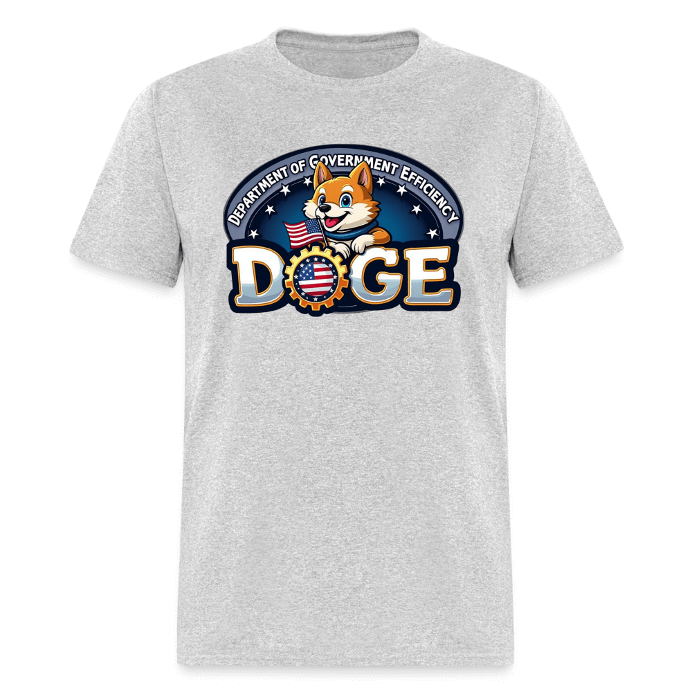 DOGE Logo (Dept of Government Efficiency) T-Shirt Color: heather gray