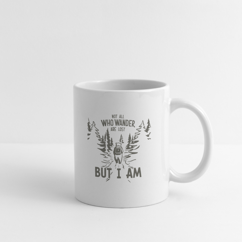Not All Who Wonder Are Lost, But I Am (Camping Humor) Coffee Mug Color: white
