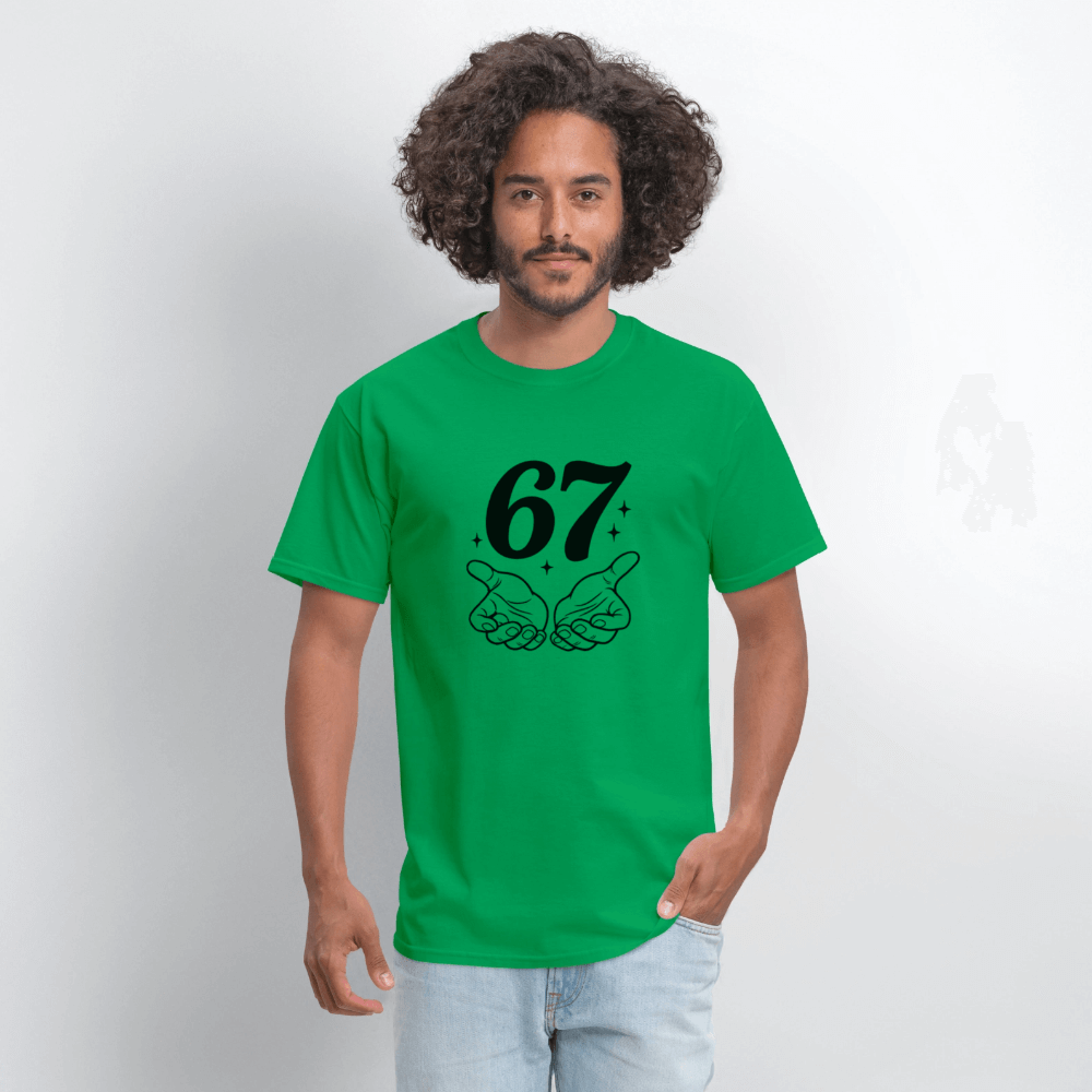 Six Seven 67 Hand Gesture T-Shirt Color: heather gray