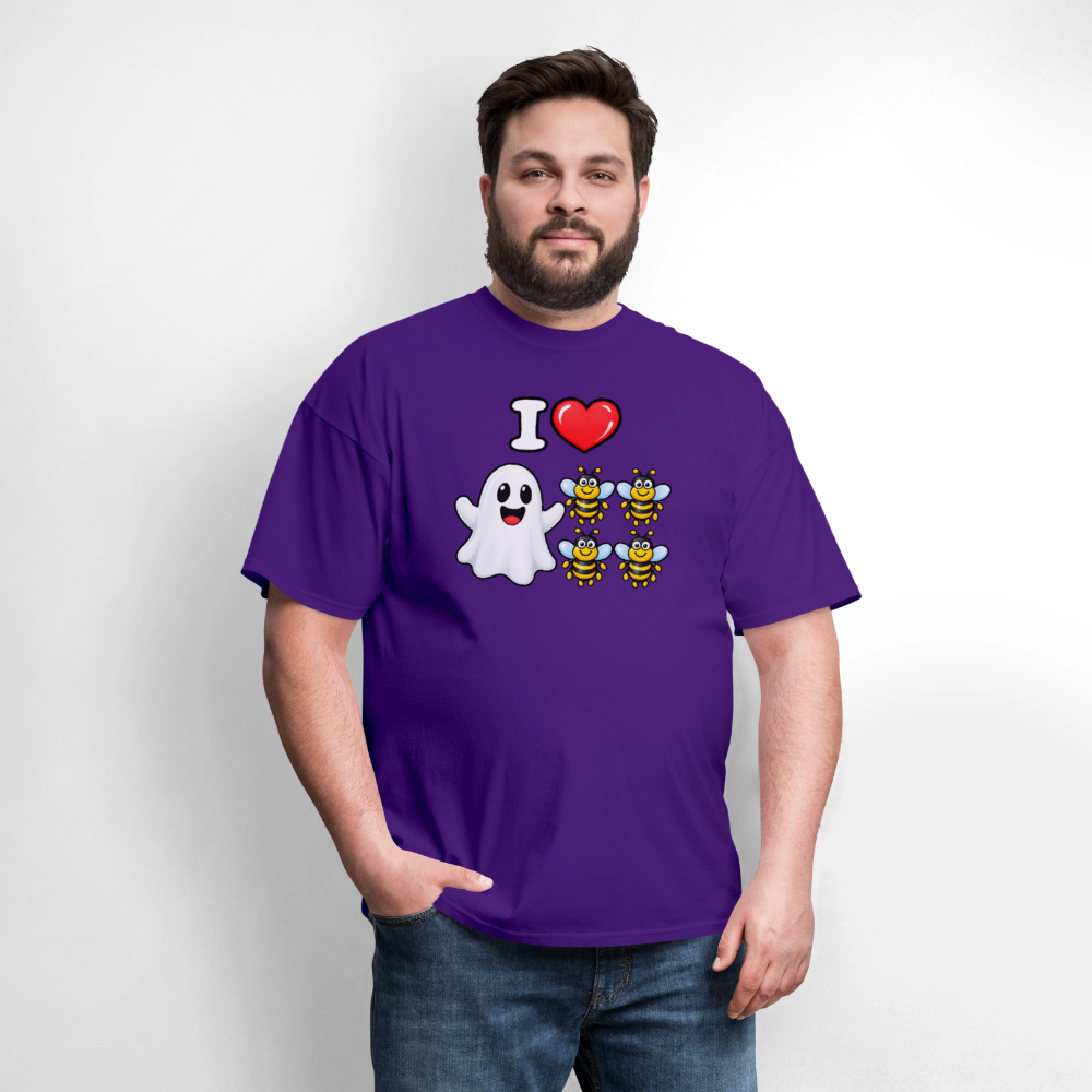 I Heart Boo Bees T-Shirt – Funny Halloween Adult Humor - purple