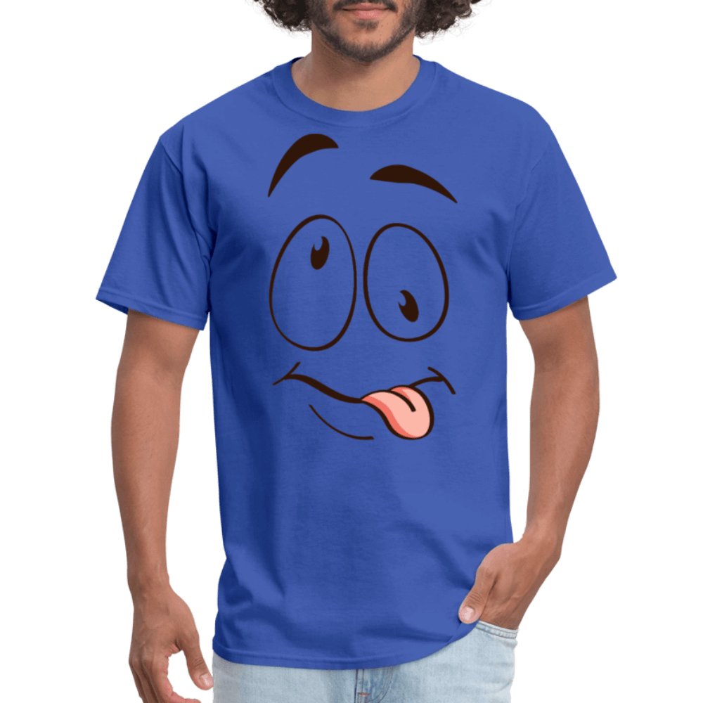 Suggestive Silly Face with Tongue T-Shirt - royal blue