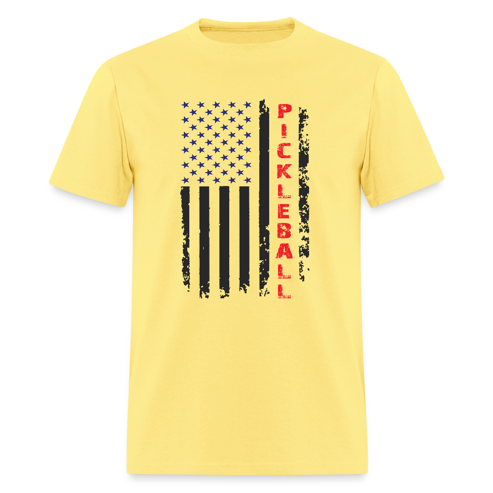 Pickleball Flag T-Shirt – American Pride with a Pickleball Twist - cornsilk