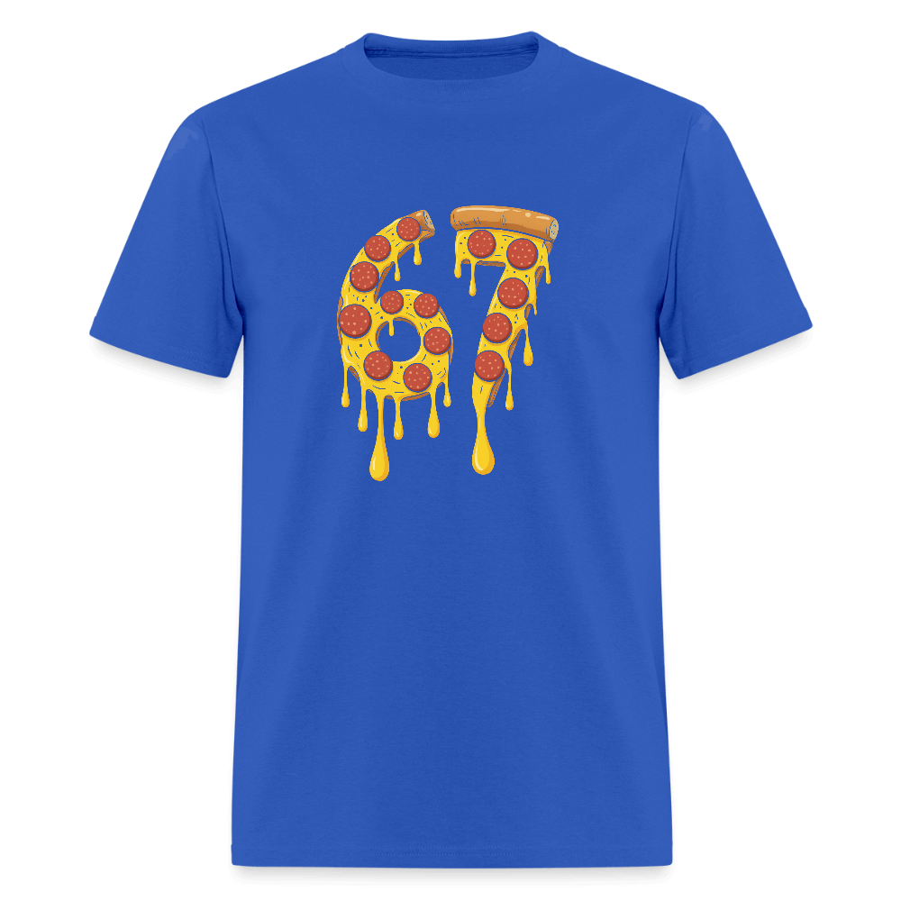 Six Seven 67 Pizza T-Shirt Color: royal blue
