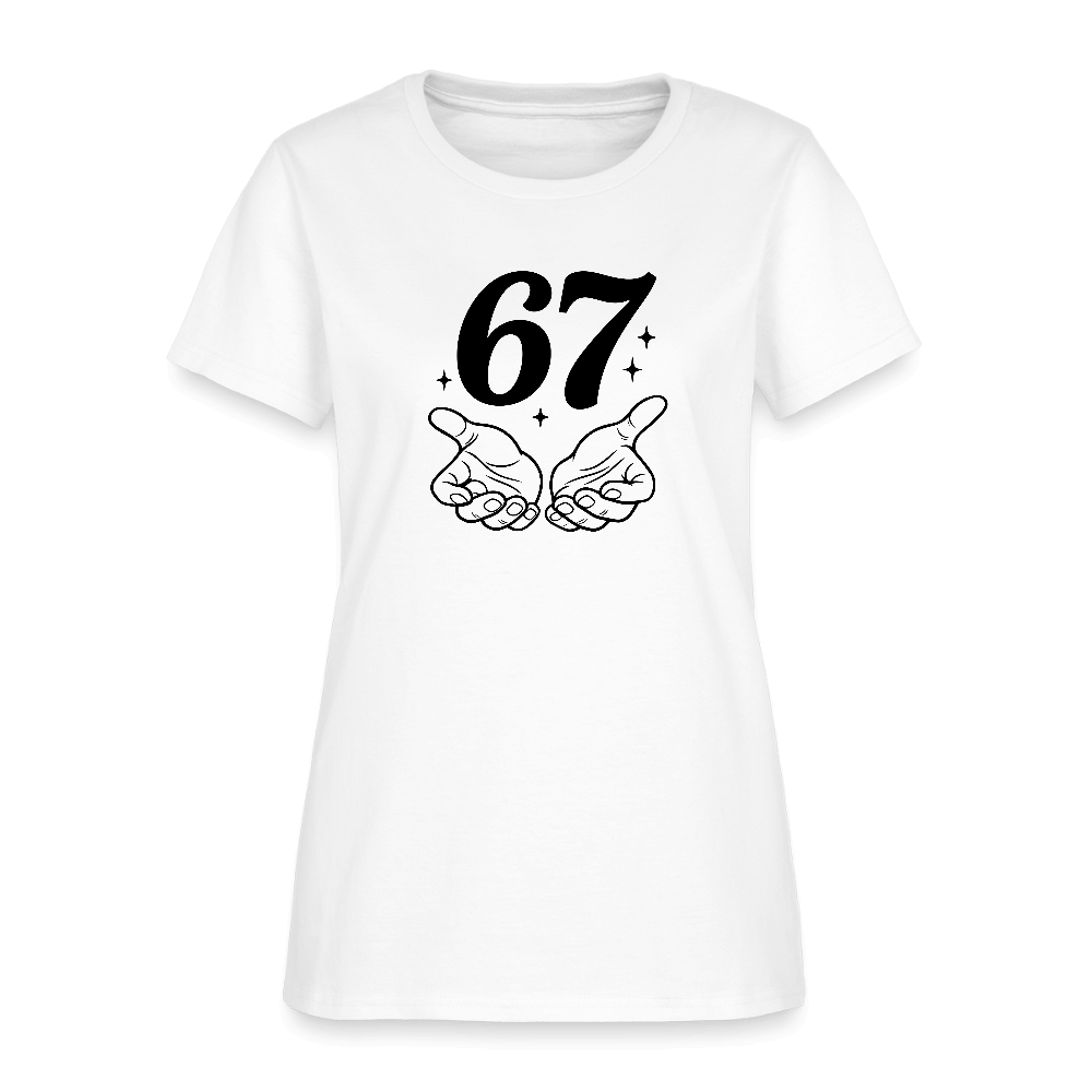 Six Seven 67 Hand Gesture Women's T-Shirt Color: pink
