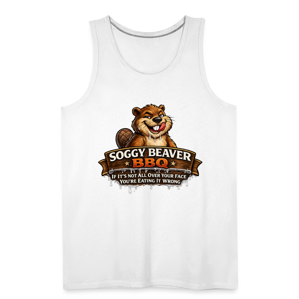 Soggy Beaver BBQ Funny Tank Top Color: Charcoal Grey