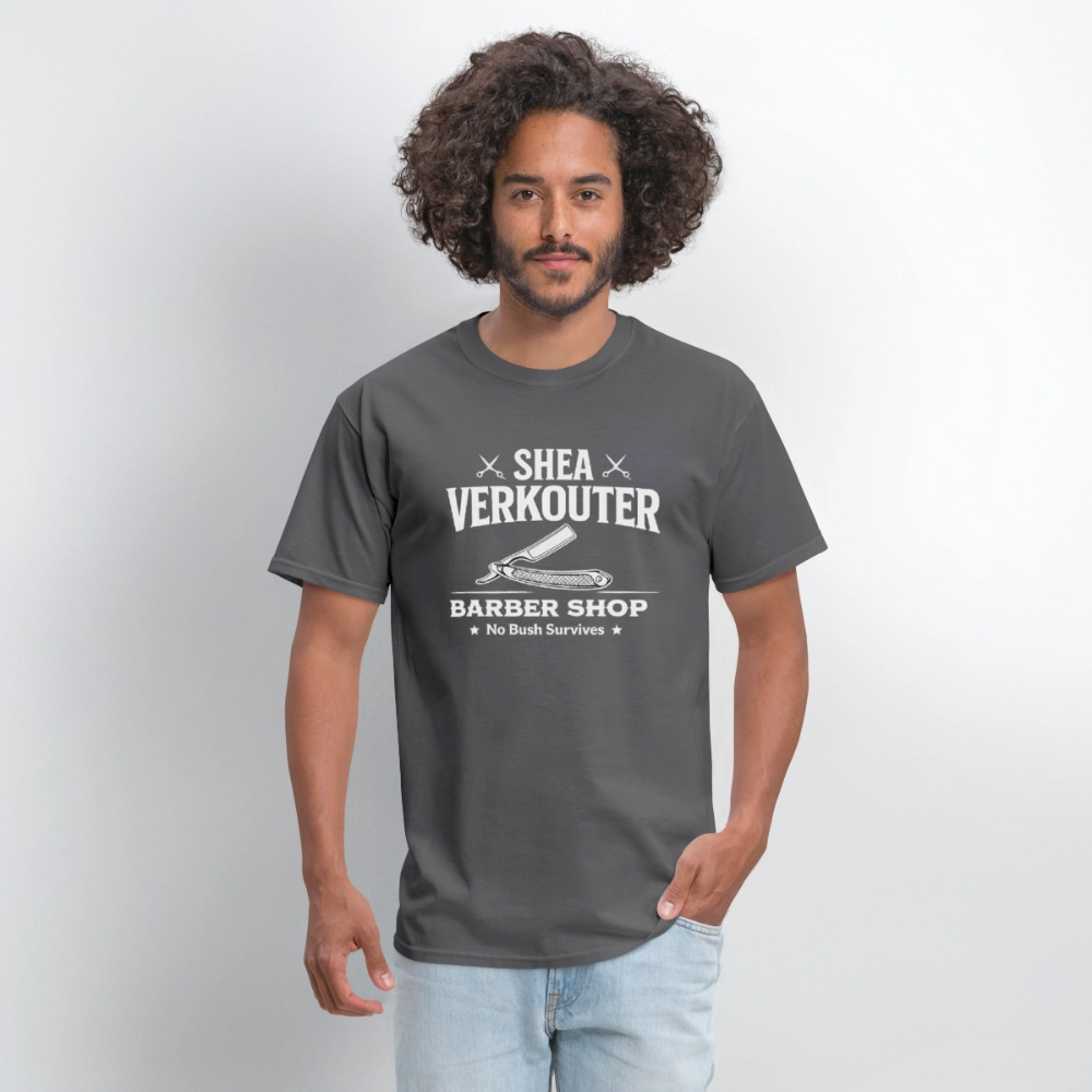 Shea Verkouter Barber Shop Funny Adult Humor T-Shirt Color: Black