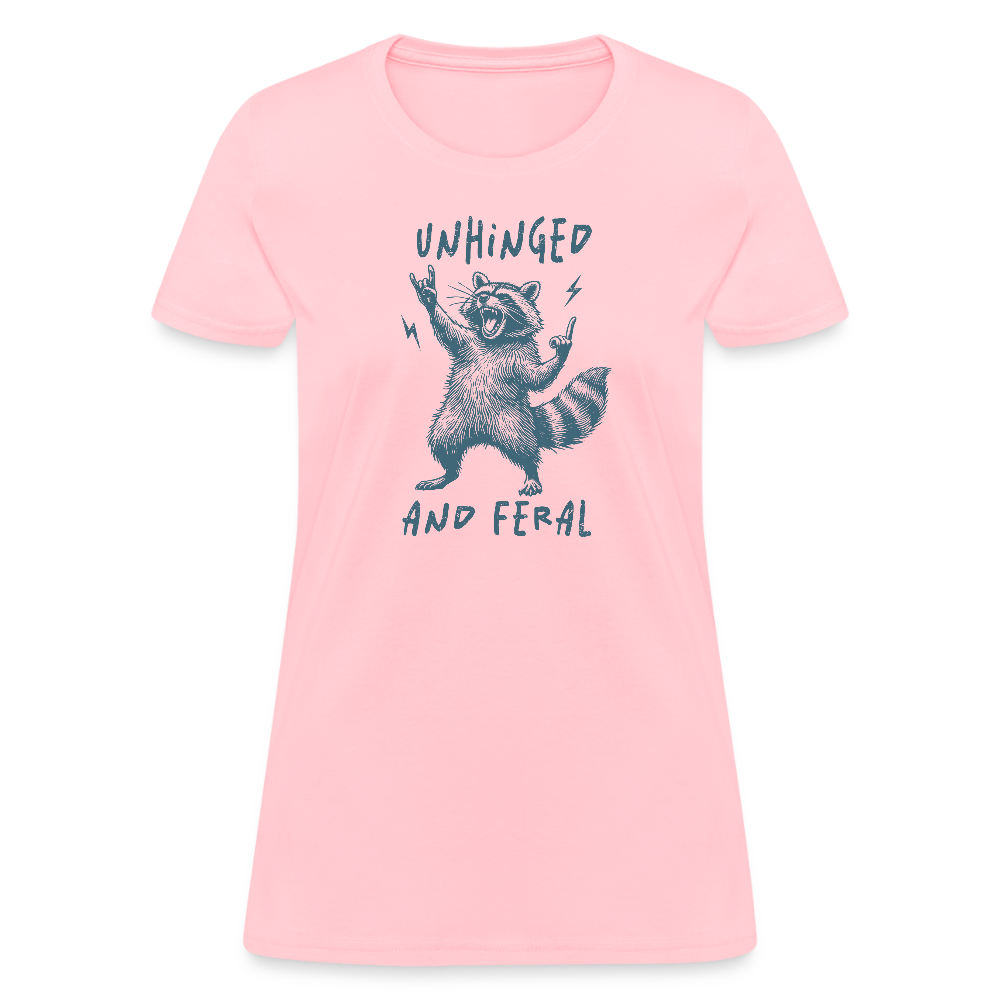 Unhinged and Feral Women's Contoured T-Shirt Color: heather gray