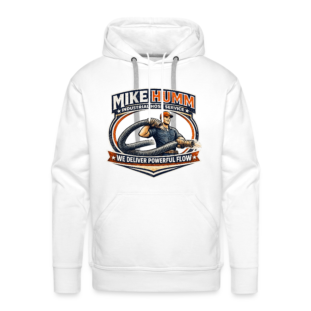 Mike Humm Industrial Hose Hoodie Funny Adult Humor - white