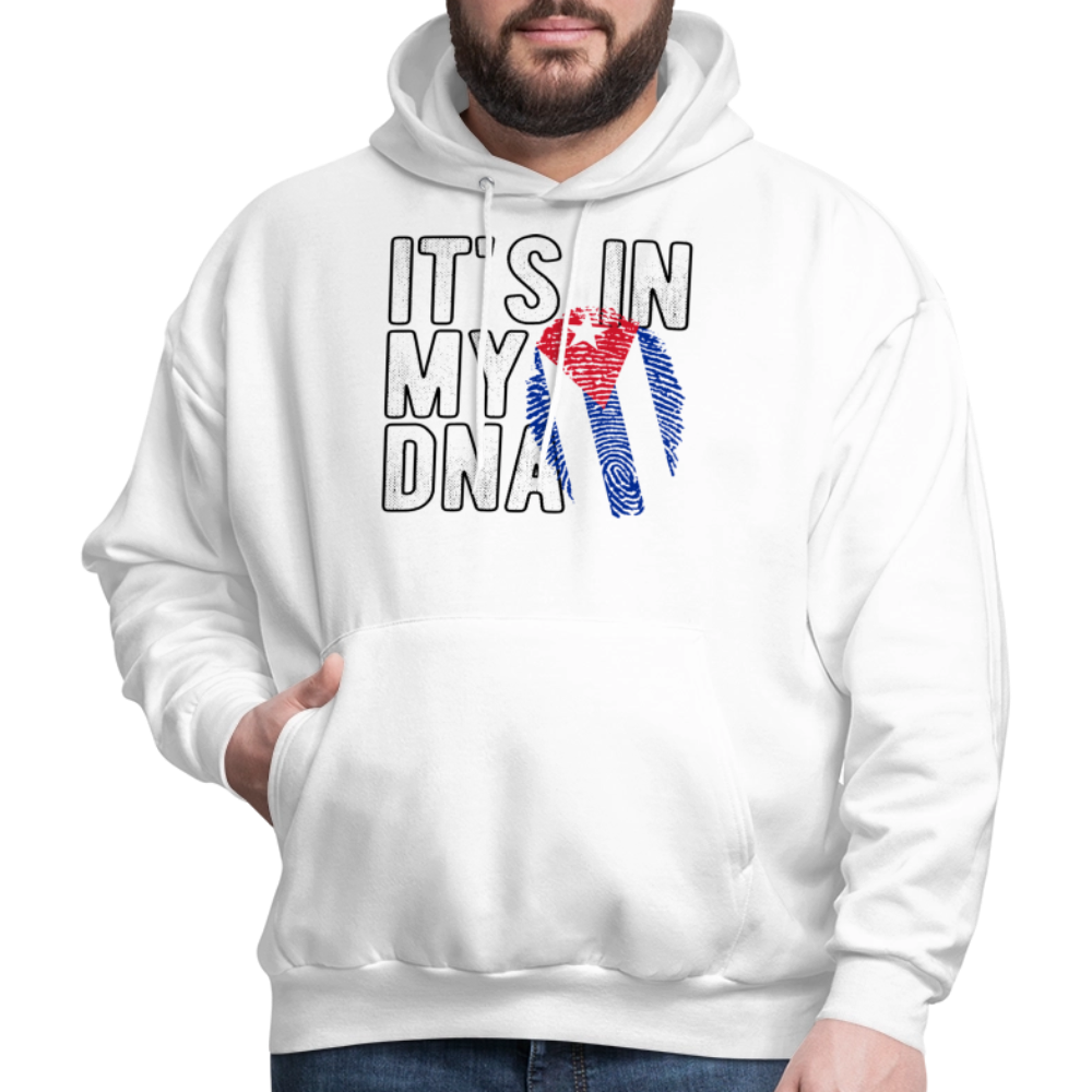 Cuban DNA Hoodie – Fingerprint Flag Design - white