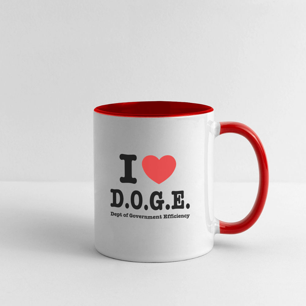 I Heart DOGE (Dept of Government Efficiency) Coffee Mug Color: white/black