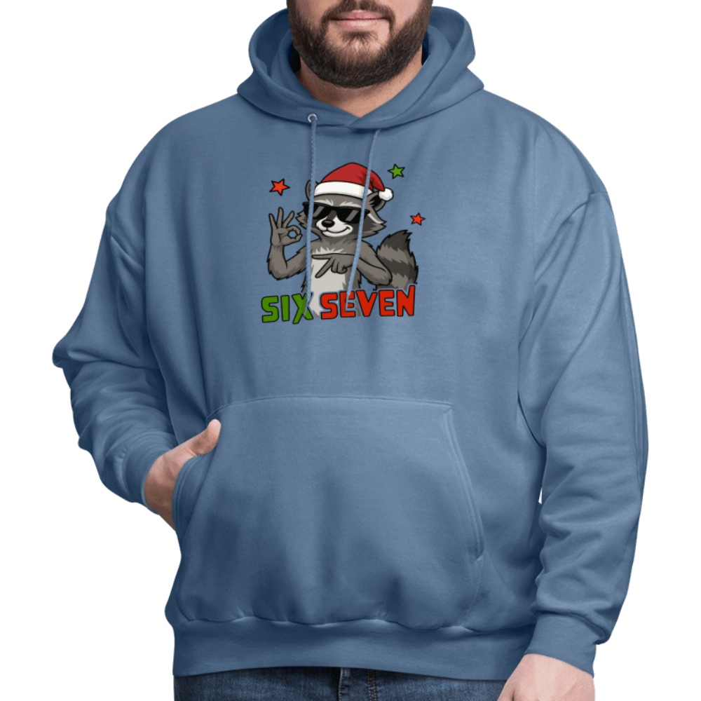 Six Seven 67 Raccoon Christmas Hoodie Color: royal blue